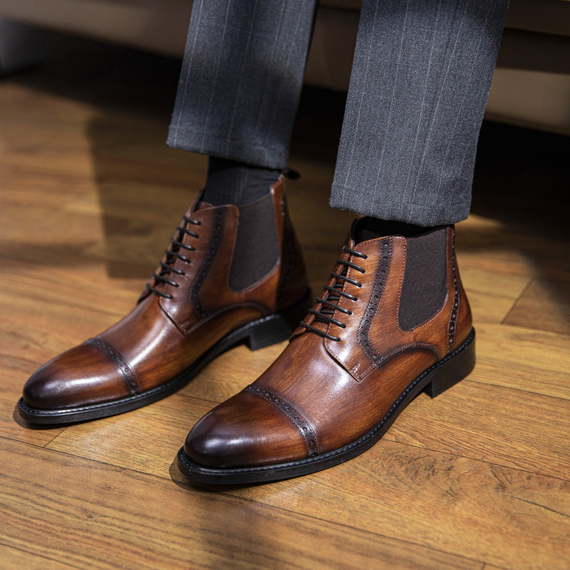 Martin Boots Men&#39;s Models Autumn And Winter In Simple Retro Leather