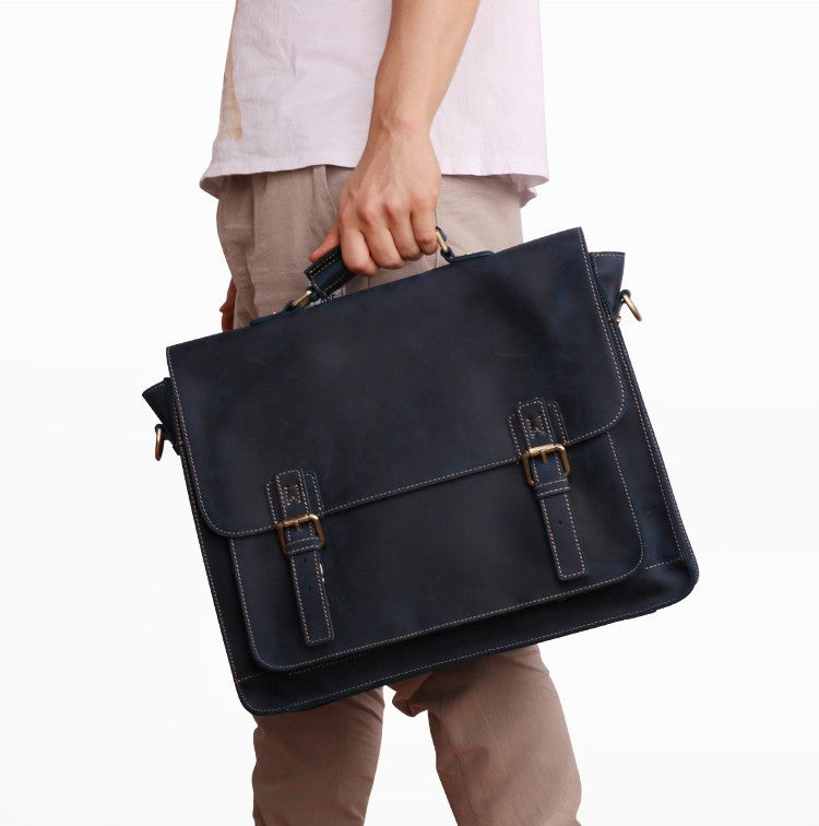 Genuine Leather Men&#39;s Business Briefcase
