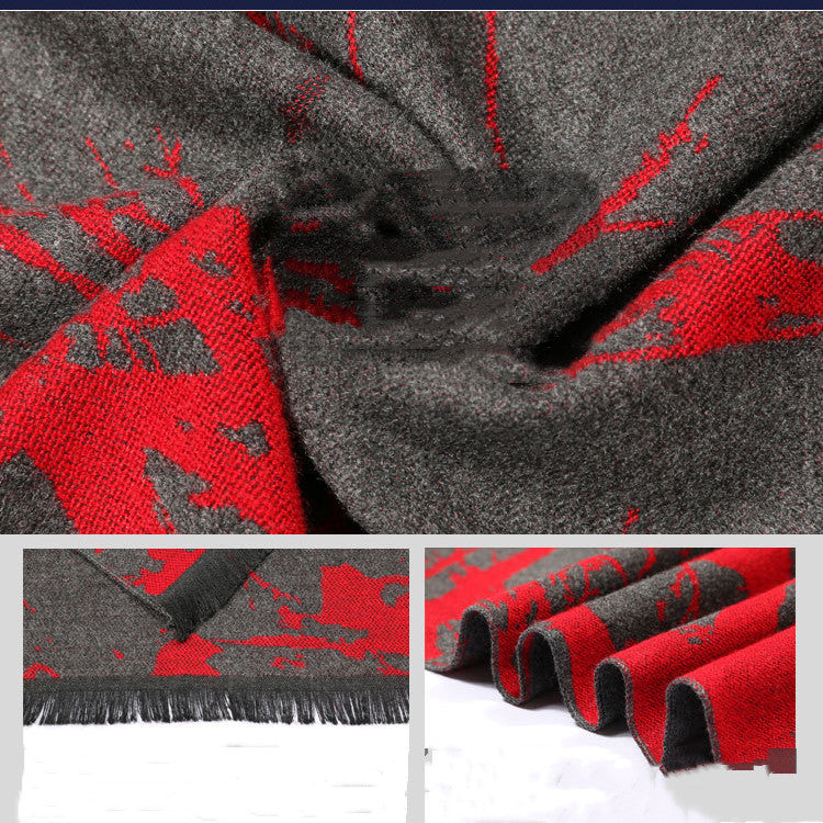 Fortune Tree Men&#39;s Brushed Scarf Autumn And Winter New All-match Scarf
