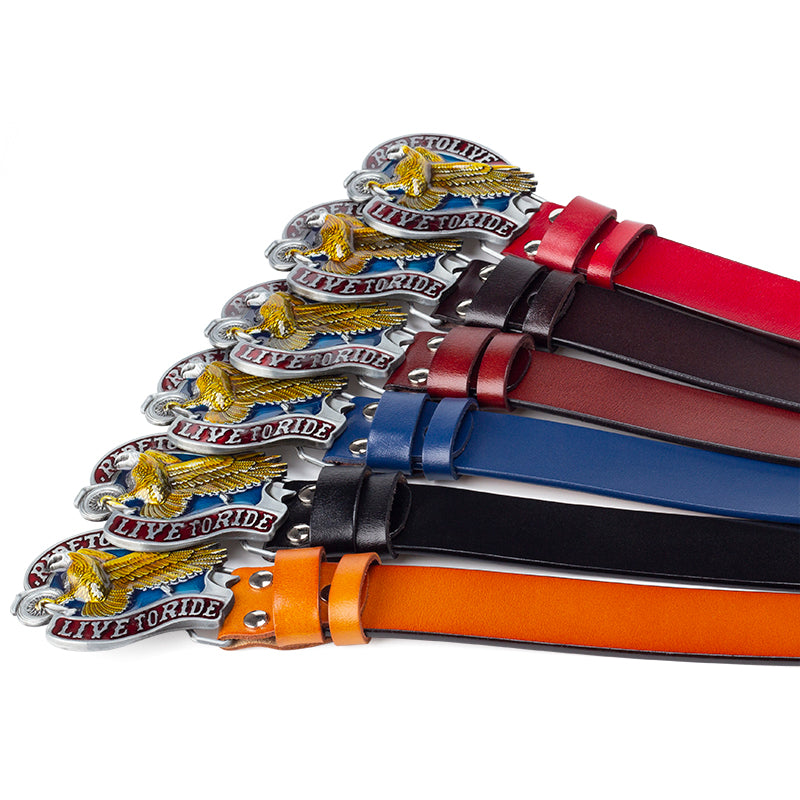 Men&#39;s Casual Leather Belt Big Head Performance