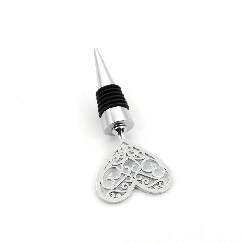 Metal Wine Bottle Plug Simple Heart-shaped Love Alloy Stopper