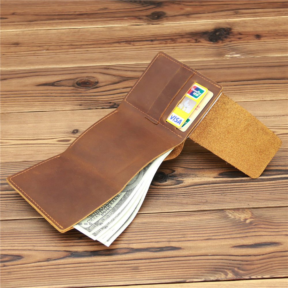 Men&#39;s Retro Crazy Horse Leather Wallet