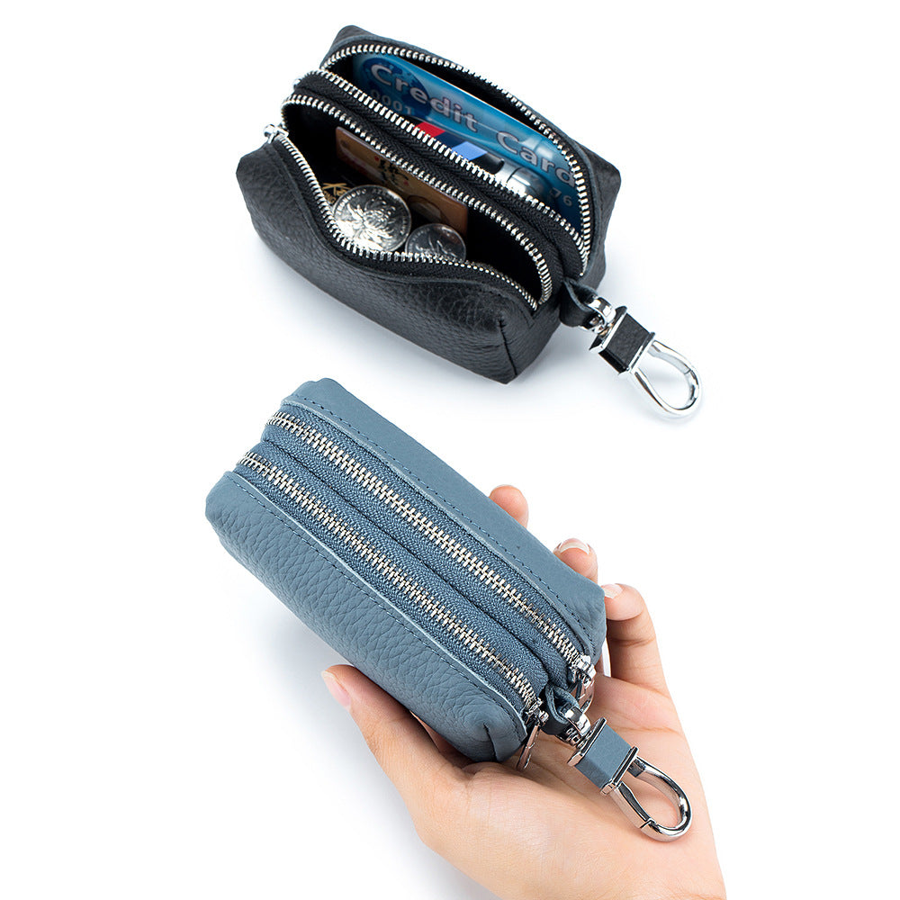 Large Capacity Key Case Double-layer Soft Men&#39;s Multifunctional Coin Purse