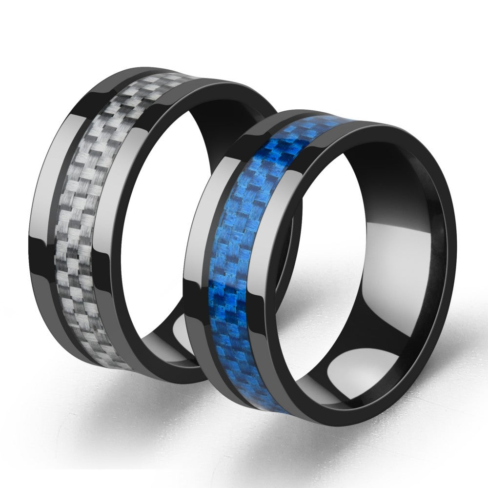 Men&#39;s Stainless Steel Carbon Fiber Ring
