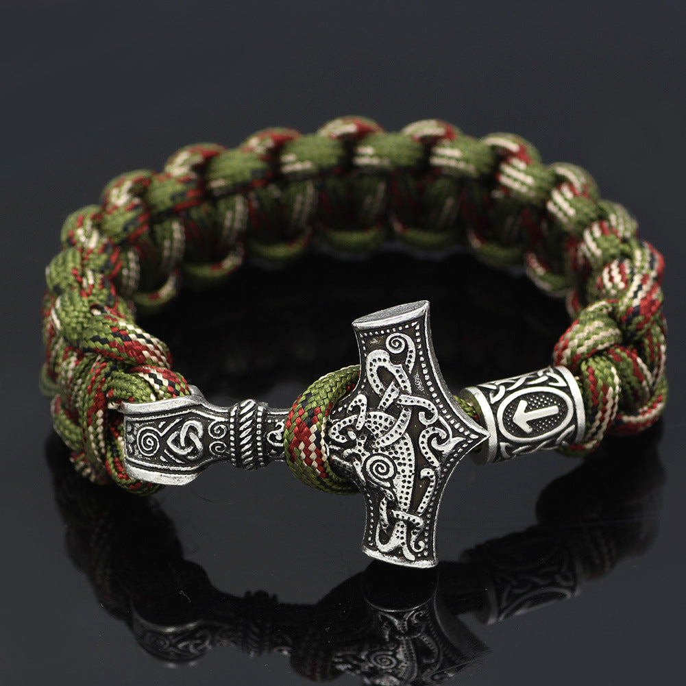 Vintage Thor&#39;s Hammer Braided Bracelet