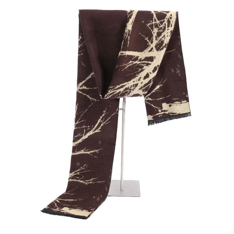 Fortune Tree Men&#39;s Brushed Scarf Autumn And Winter New All-match Scarf