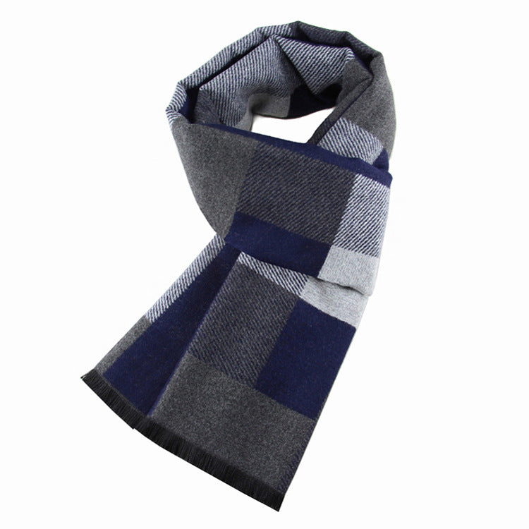 Men&#39;s Wool-like Scarf Korean-style Plaid