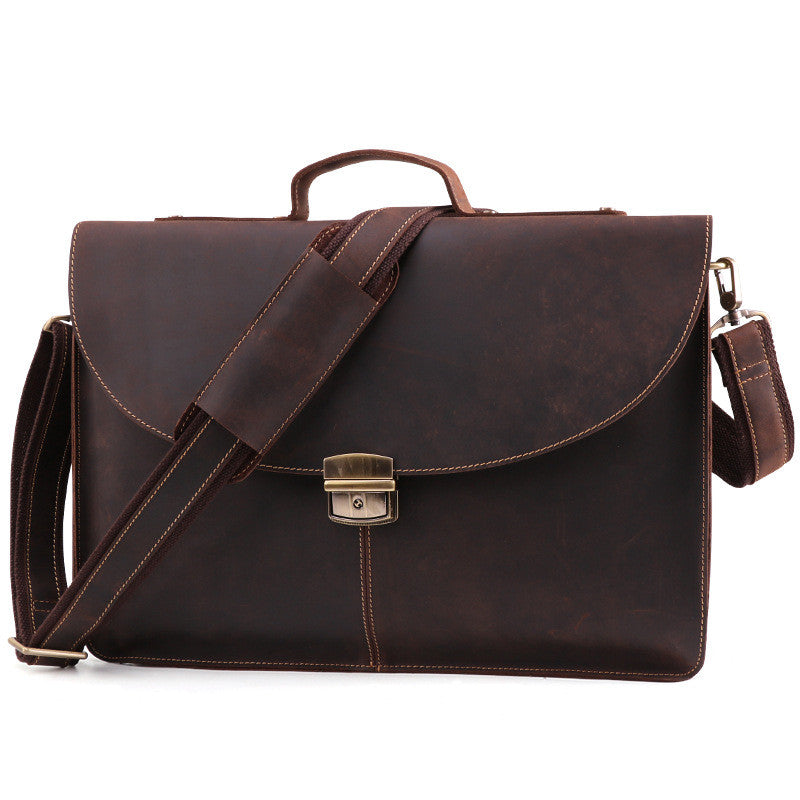 New Casual Retro Leather Cross Section Men&#39;s Bag