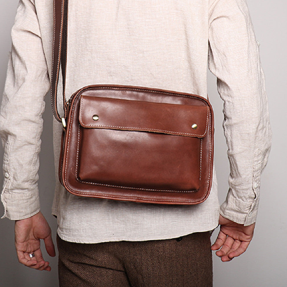 Men&#39;s Real-leather Bag Cowhide Casual Simple Shoulder