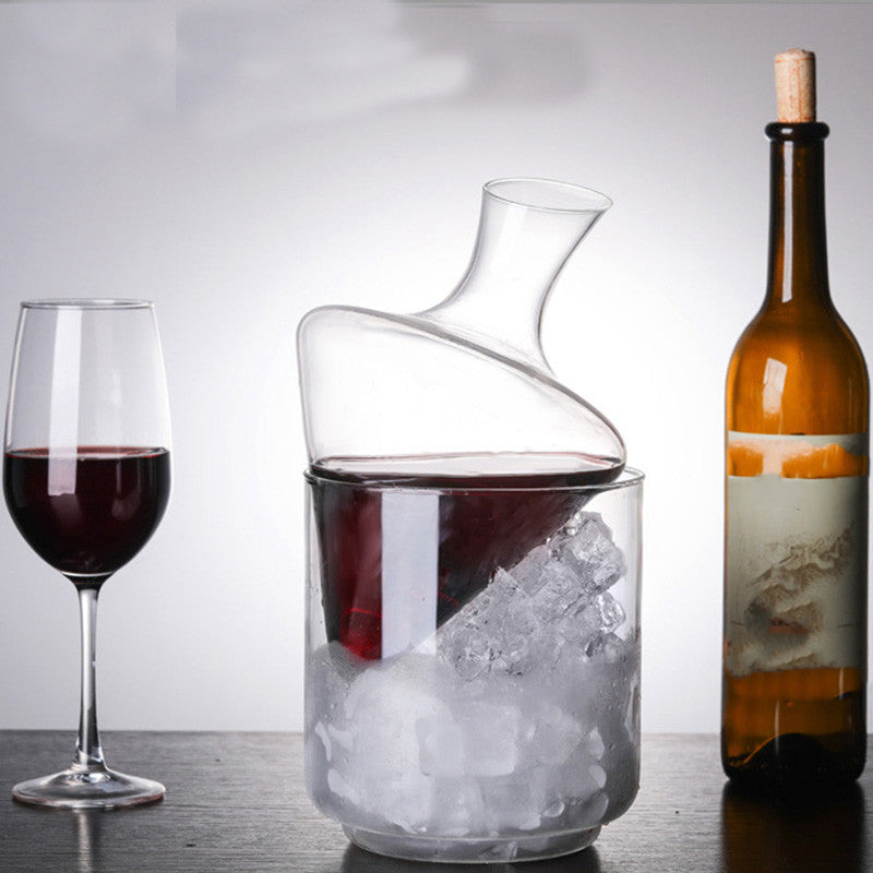 Ice Bucket Decanter Set Glass Oblique Mouth