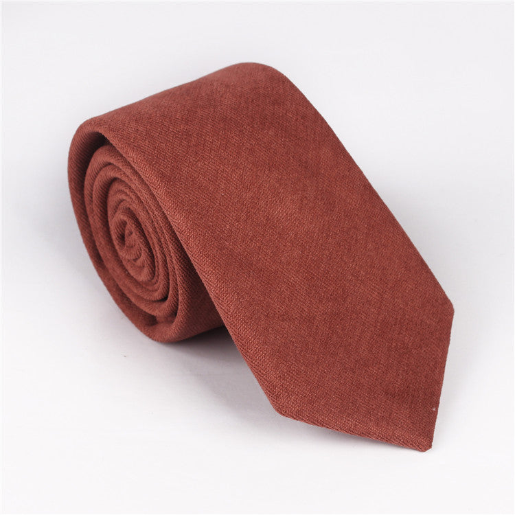 Solid color casual tie