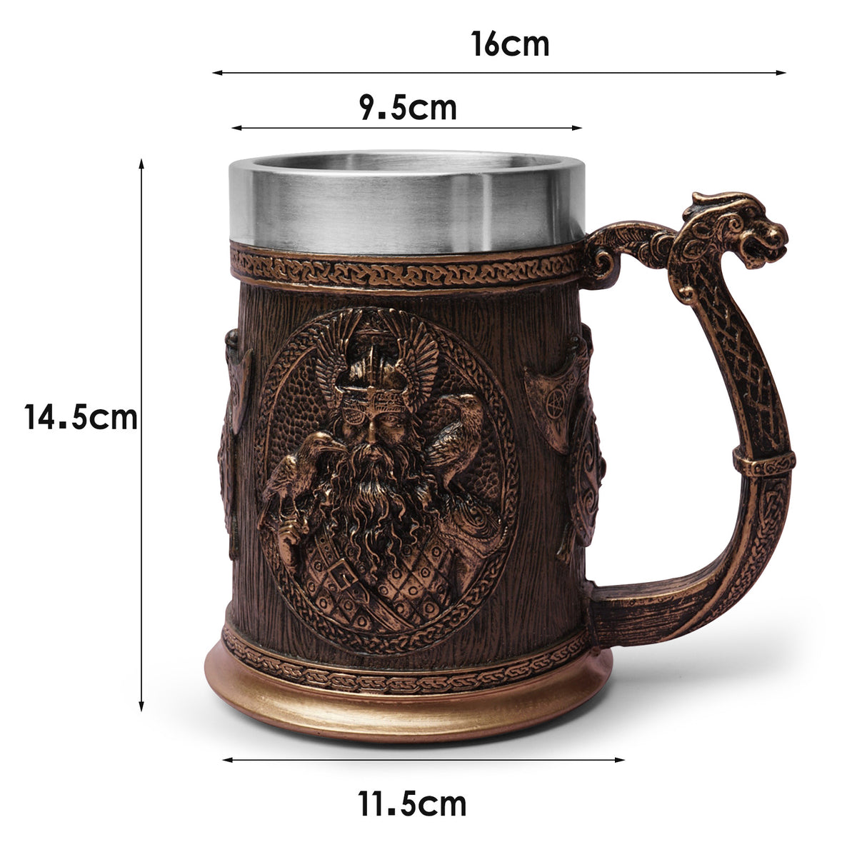 Tableware Viking Stainless Steel Liner Skull Wine Cup Resin