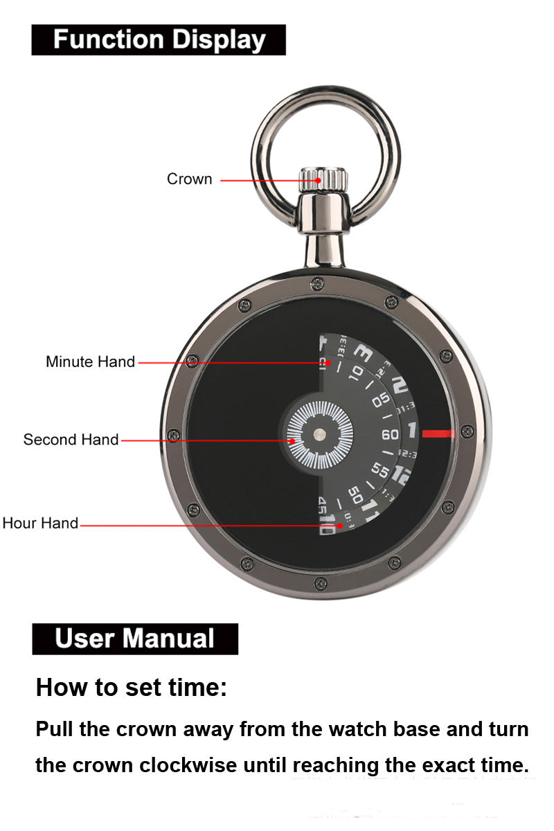 A Variety Of Creative Personality Vortex Snake-shaped Second Plate Waist Chain Quartz Pocket Watch Gift Watch