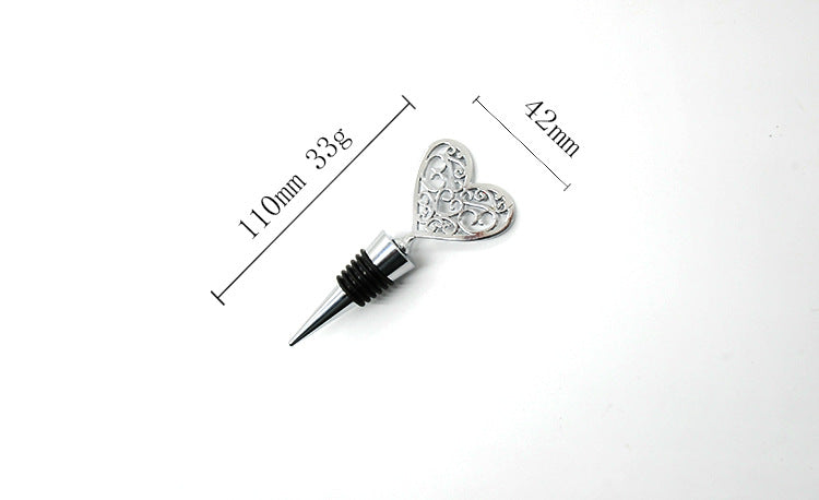 Metal Wine Bottle Plug Simple Heart-shaped Love Alloy Stopper