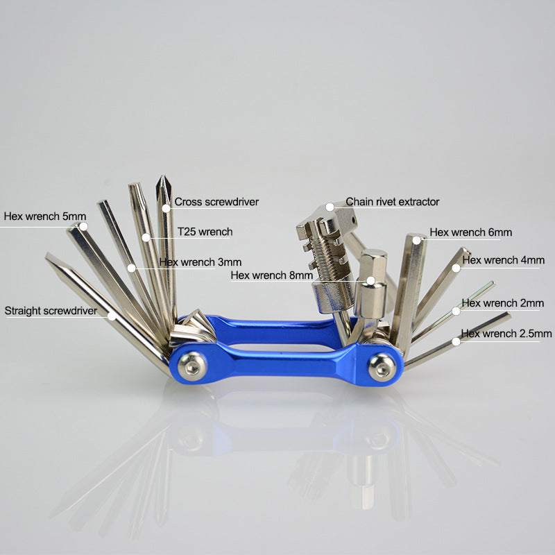 Bicycle Multifunction Tool Kits Multitool Tire Repair Tool Set With Screwdriver Chain Rivet Extractor For Road Bike