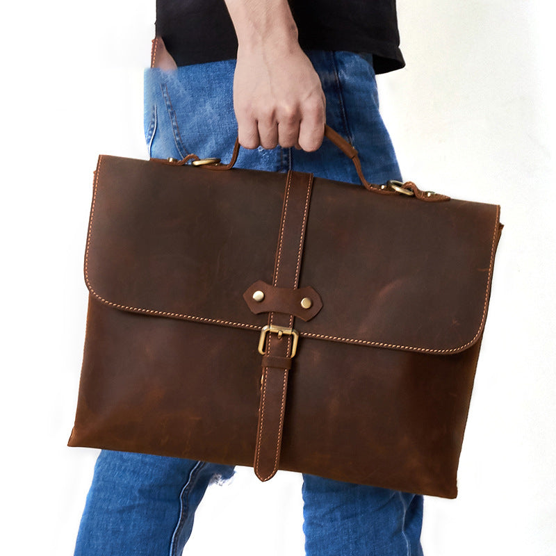Leather men&#39;s briefcase