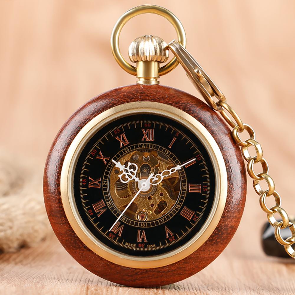 Mahogany Roman Pocket Watch