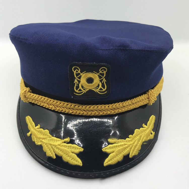 Korean version of retro men and women Navy blue navy cap