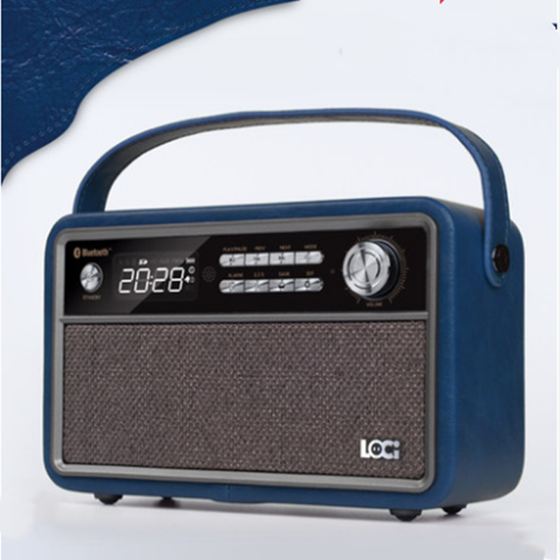 Wooden Bluetooth Clock Alarm Clock Speaker Card Retro Radio