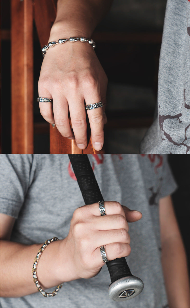 Hand-designed Cross-border Hot Sale Nordic Viking Totem Pirate Ring