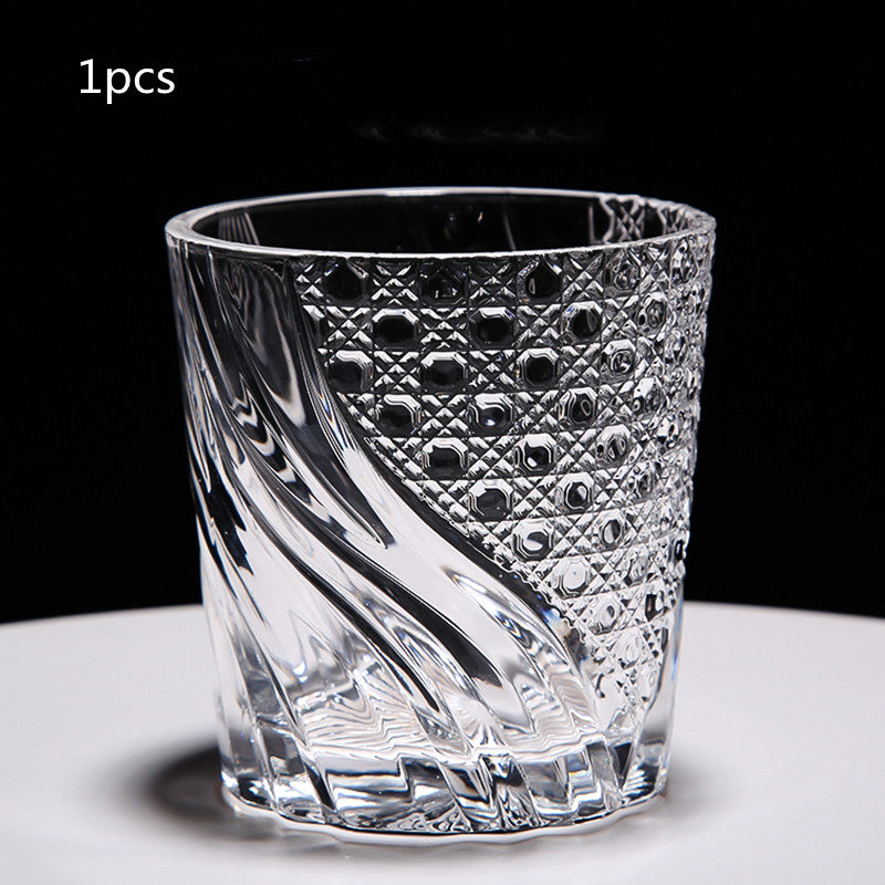 Whiskey Glass Heat-resistant Foreign Wine Glass Lead-free Crystal Glass Ins Wind Nordic Style Household Beer Glass 280ML