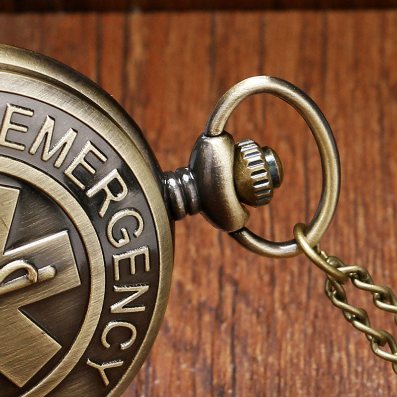 Vintage set victory red flag quartz pocket watch