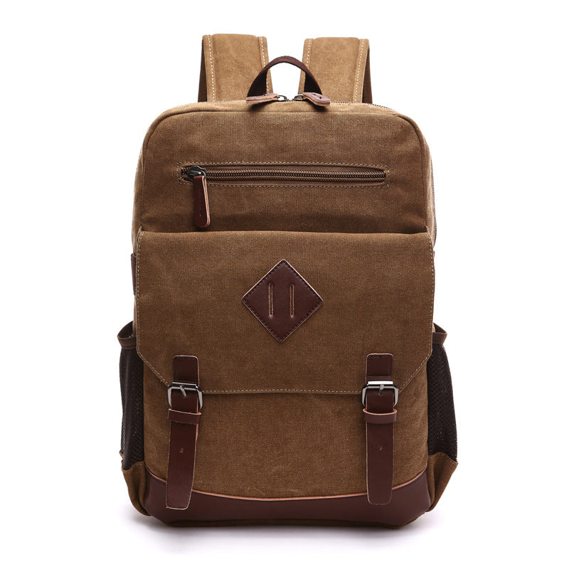 Men&#39;s Laptop Backpack Wash Canvas Solid Color