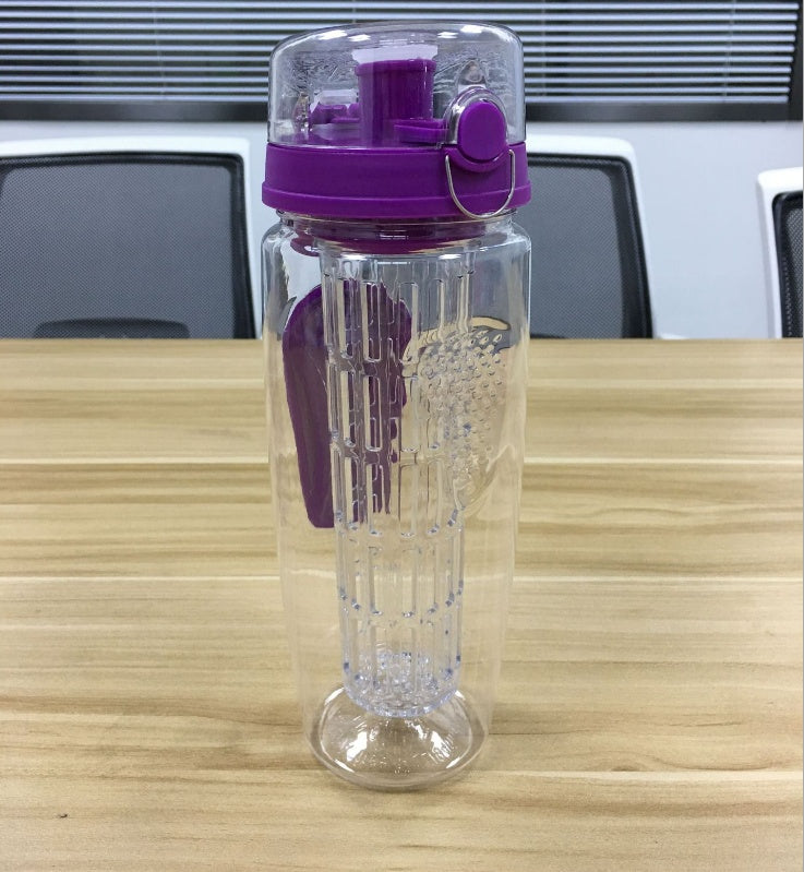 Fruit tea compartment plastic bottle button cover tritan sports bottle