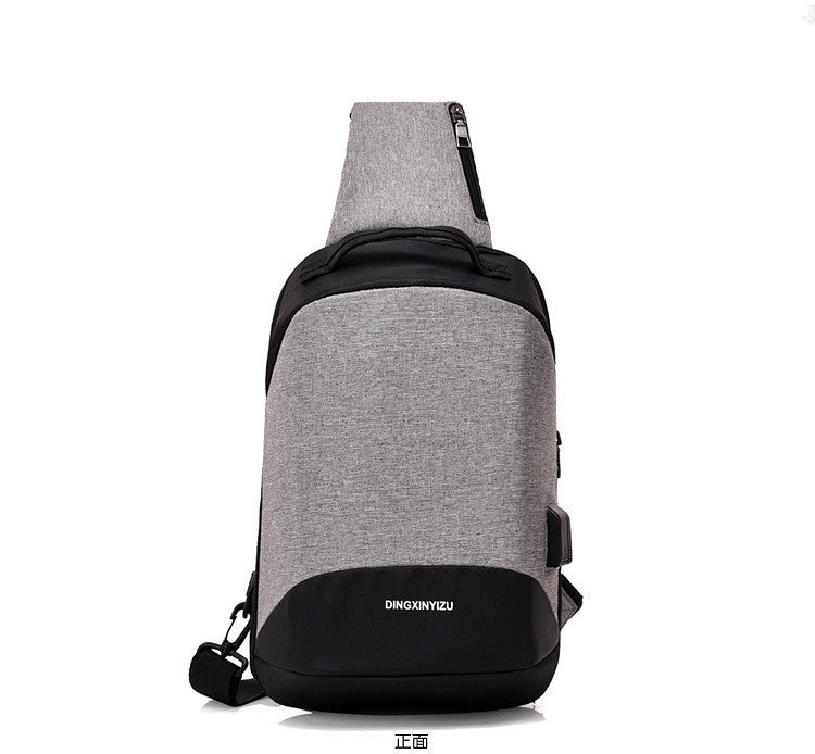 Anti-theft chest bag fashion casual USB rechargeable multi-function shoulder bag