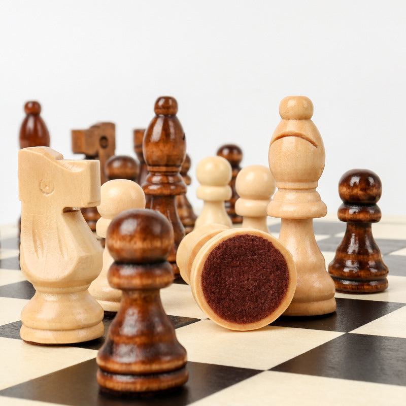 Magnetic chess solid wood set folding chessboard