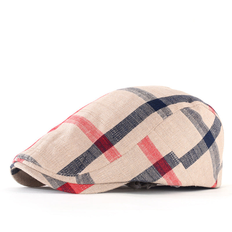 Plaid sunscreen cap