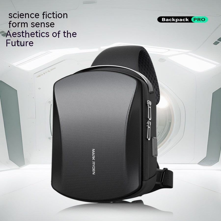 Hard Shell Chest Bag Men&#39;s Waterproof Shoulder Messenger Bag