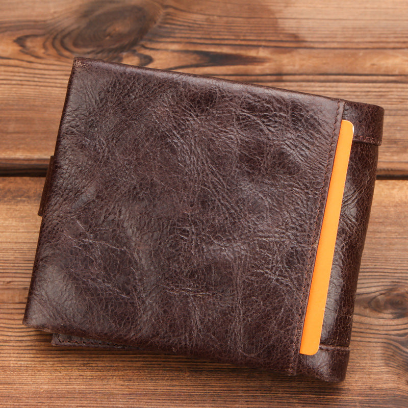 RFID anti-theft brush leather trendy men&#39;s wallet
