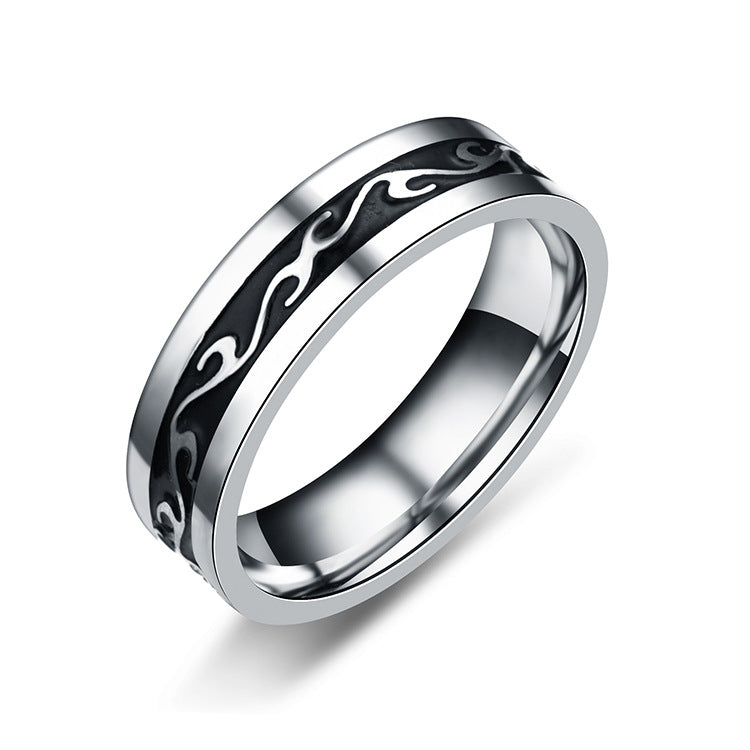 Men&#39;s Titanium Steel Vintage Ring