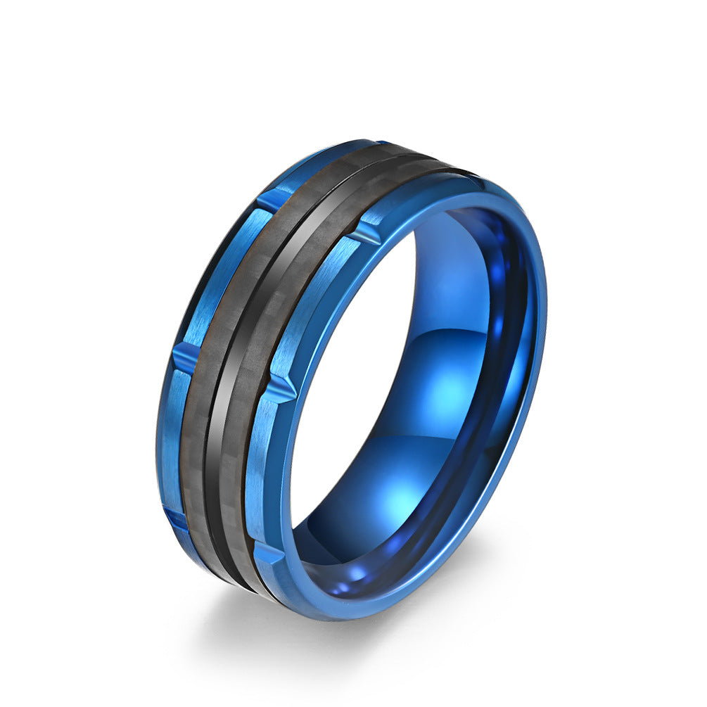 Men&#39;s Stainless Steel Carbon Fiber Ring
