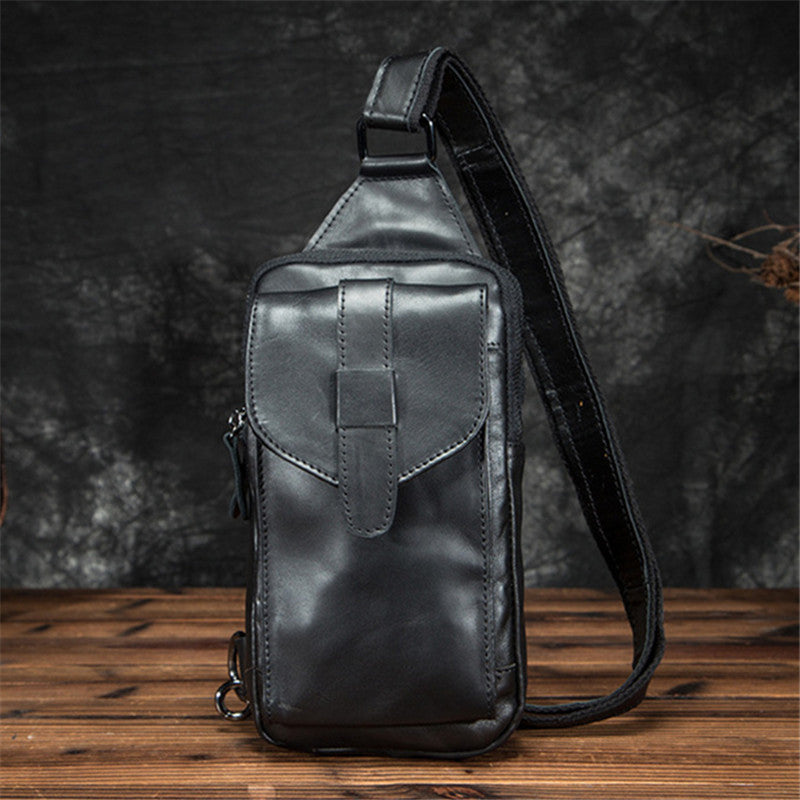 Chest bag double compartment large capacity men&#39;s bag