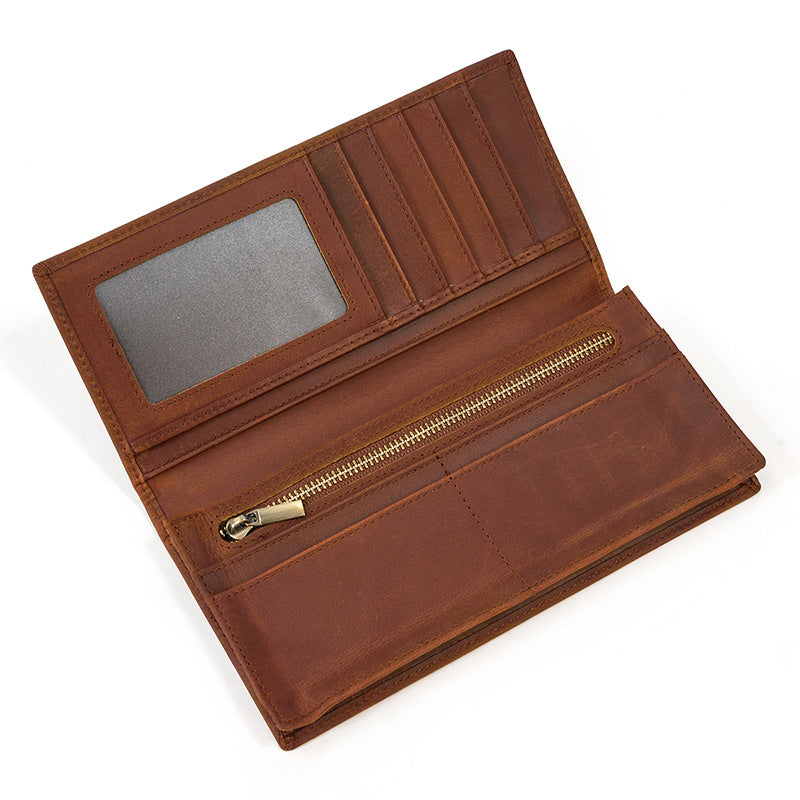 Off Crazy Horse Leather Men&#39;s Vintage Leather Wallet