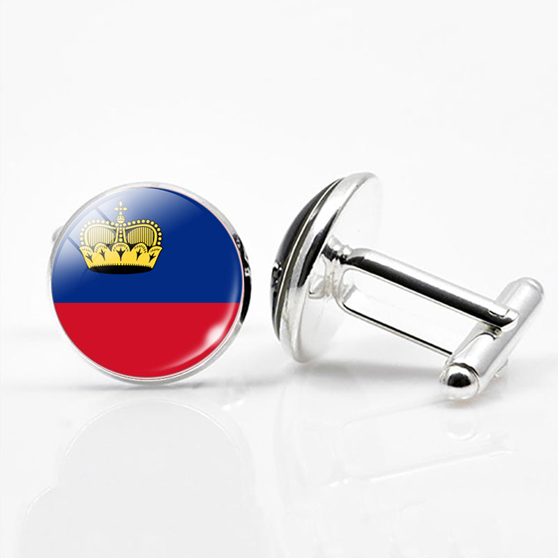 National Flags of the World Series Time Gem Cufflinks Jewelry