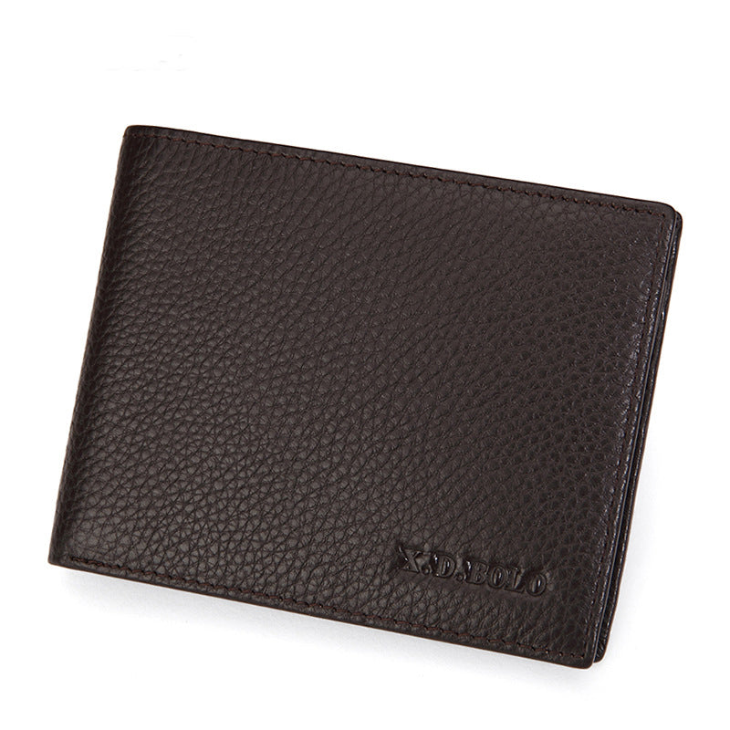 Men&#39;s Leather Wallets Ultra-thin First Layer Cowhide Short Wallet