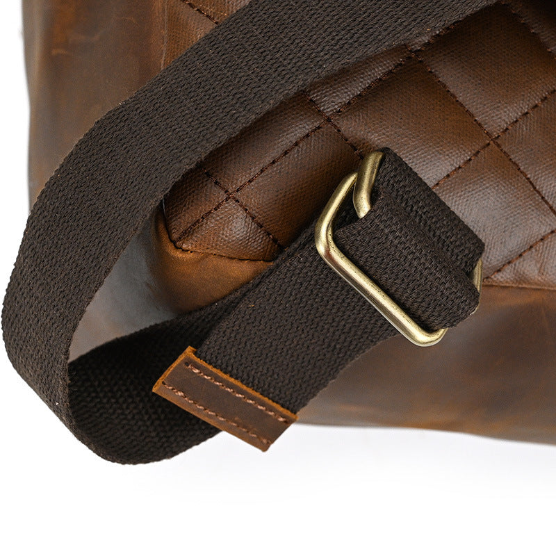 Men&#39;s Retro Backpack Crazy Horse Leather Schoolbag