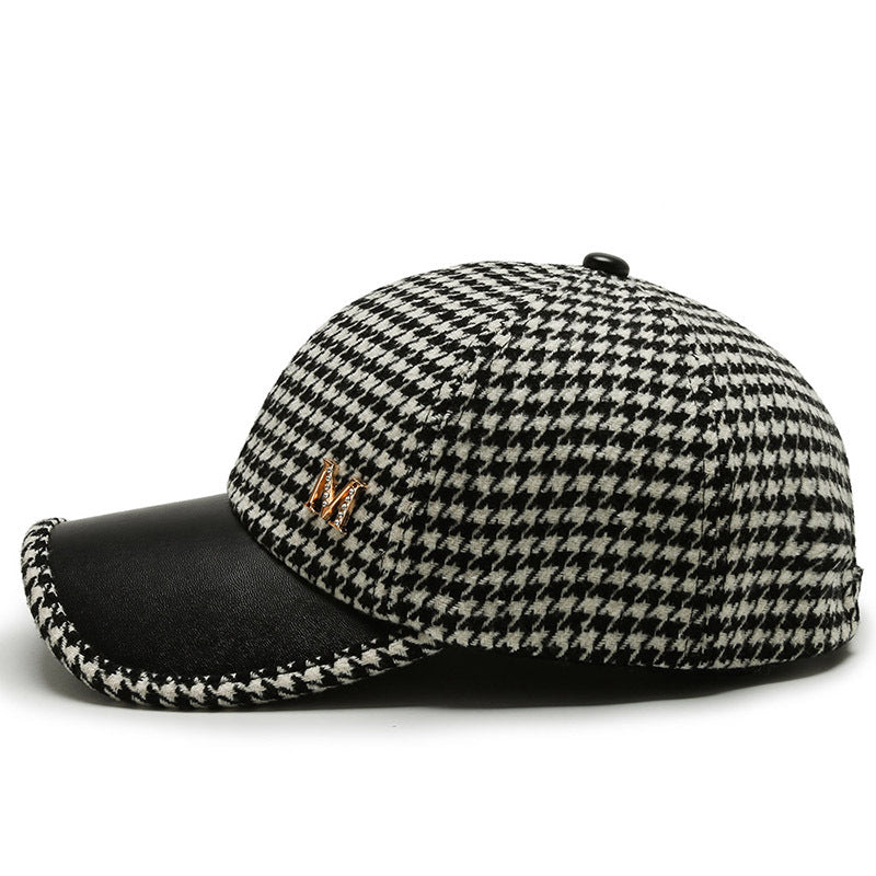 Men&#39;s And Women&#39;s Fashion Houndstooth Fine Grid Baseball