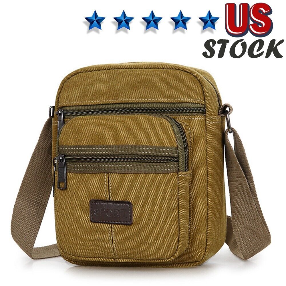 Men&#39;s Crossbody Messenger Bag Canvas Bags Casual Shoulder Satchel Handbag Pouch