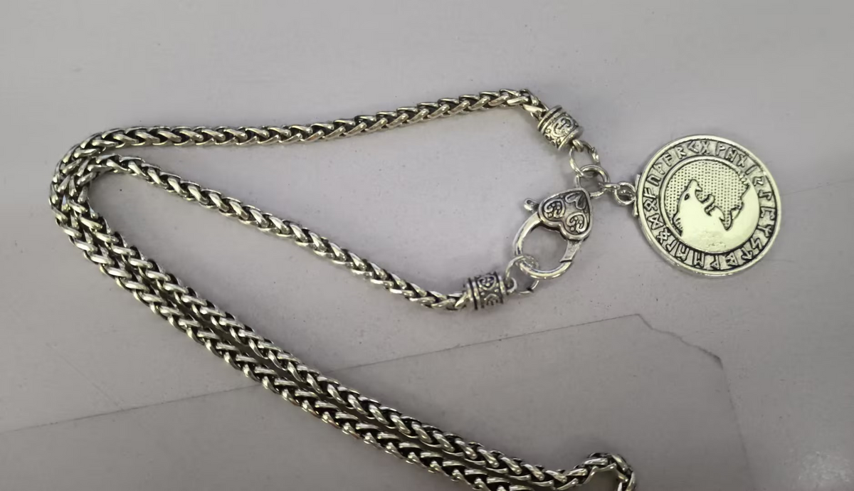 Pirate Viking Wolf Animal Pendant Necklace