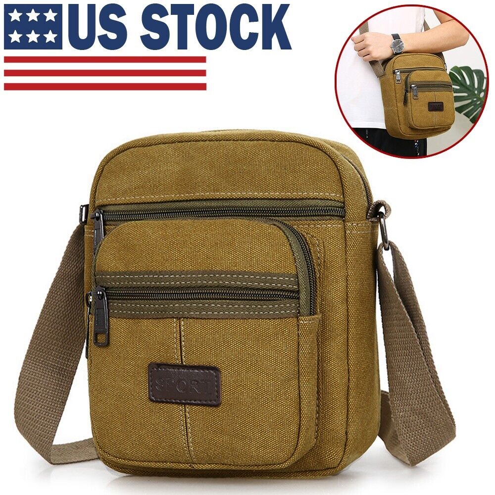 Men&#39;s Crossbody Messenger Bag Canvas Bags Casual Shoulder Satchel Handbag Pouch