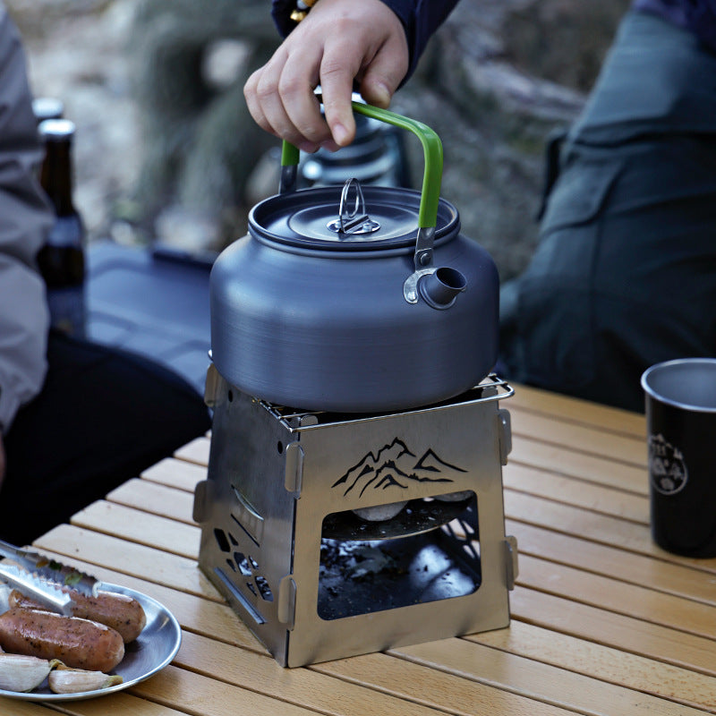 Outdoor Square Card Firewood Stove Mini Stainless Steel