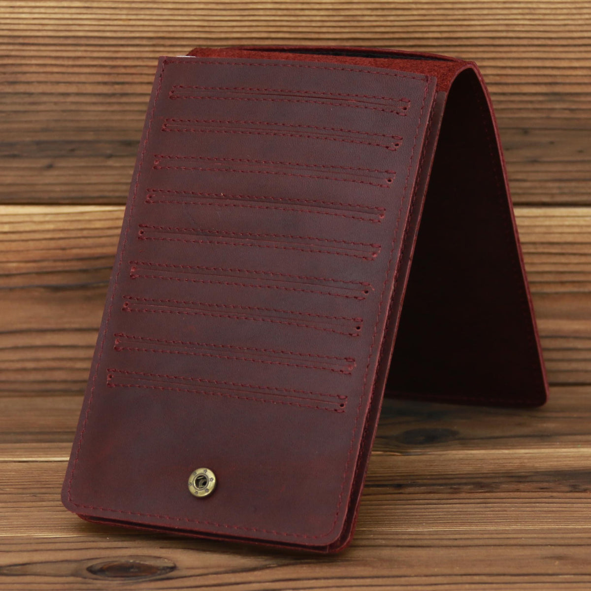 Men&#39;s Simple Leather Long Phone Bag