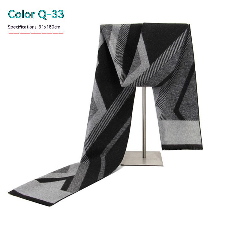 Men&#39;s Striped Winter Warm Artificial Cashmere Scarf