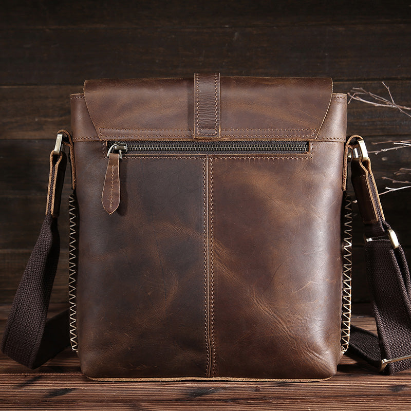 Men&#39;s Leather Top Leather Messenger Bag