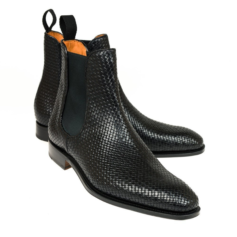 Woven Square Head Men&#39;s Low Profile Boots