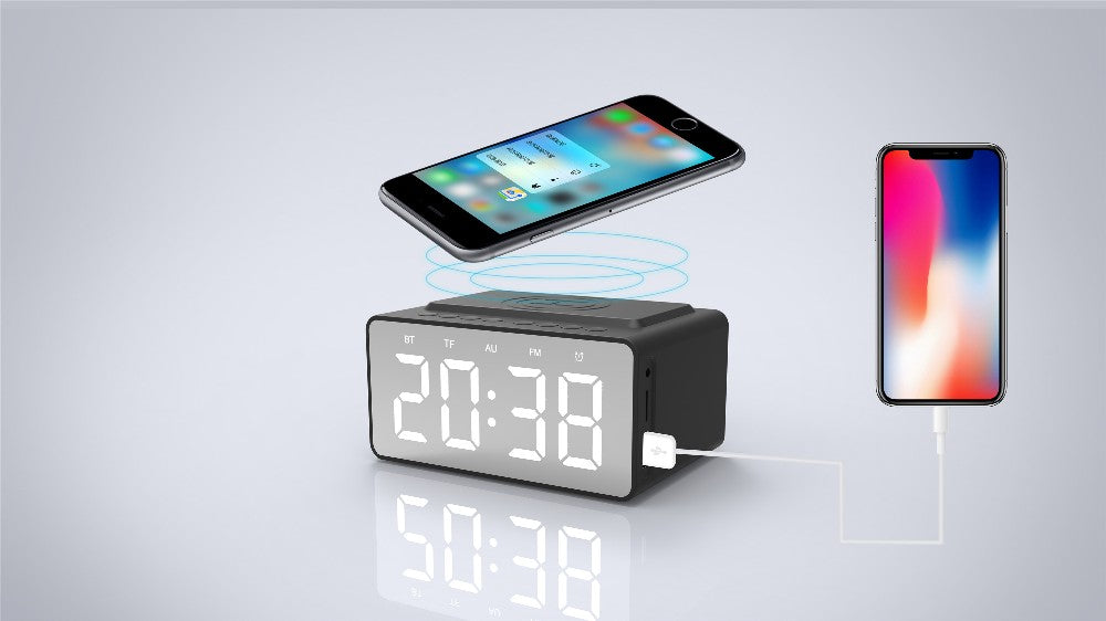 Wireless Charging Bluetooth Speaker Clock